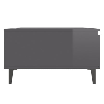 Coffee Table High Gloss Grey 90x60x35 cm Chipboard Payday Deals