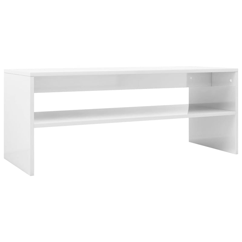 Coffee Table High Gloss White 100x40x40 cm Engineered Wood Payday Deals