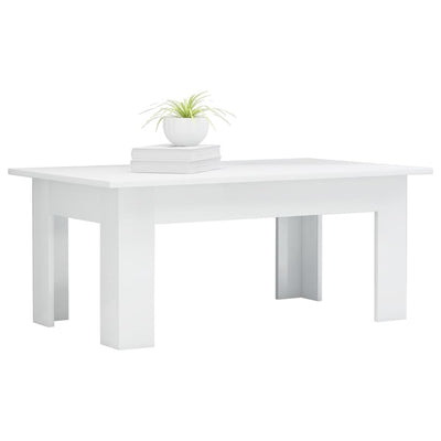 Coffee Table High Gloss White 100x60x42 cm Engineered Wood Payday Deals