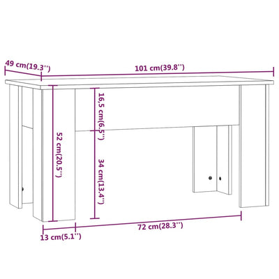 Coffee Table High Gloss White 101x49x52 cm Engineered Wood Payday Deals