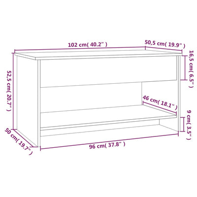 Coffee Table High Gloss White 102x50x52.5 cm Engineered Wood Payday Deals