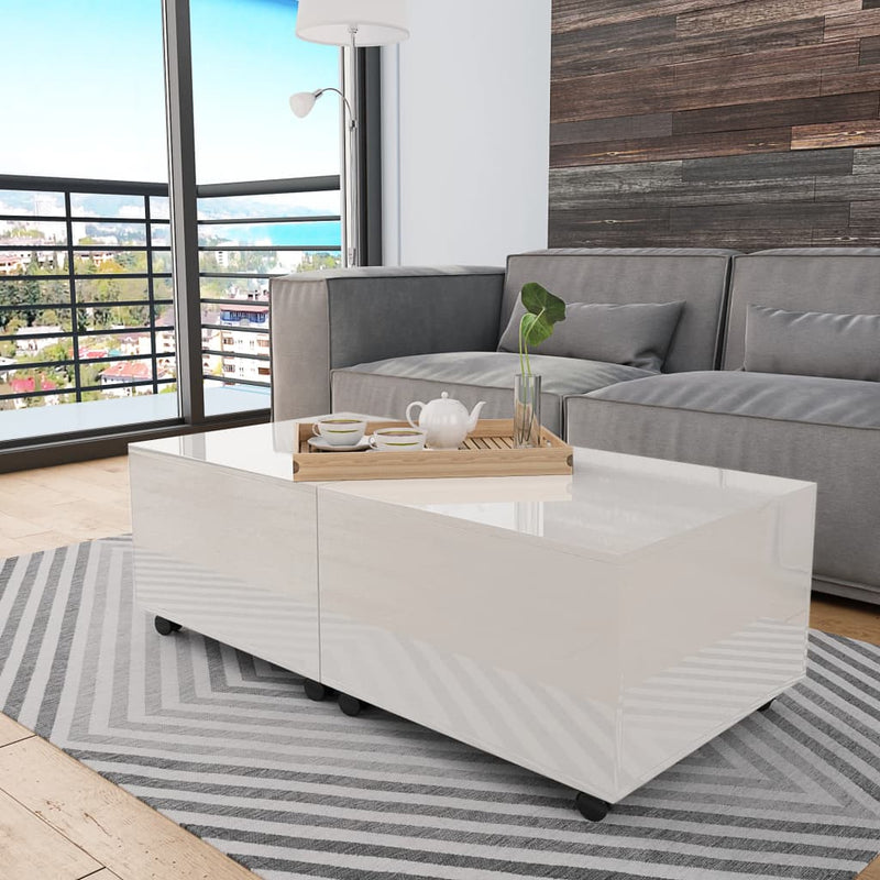 Coffee Table High Gloss White 120x60x35 cm Payday Deals