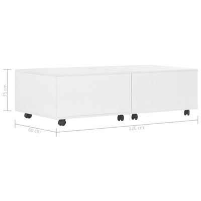 Coffee Table High Gloss White 120x60x35 cm Payday Deals