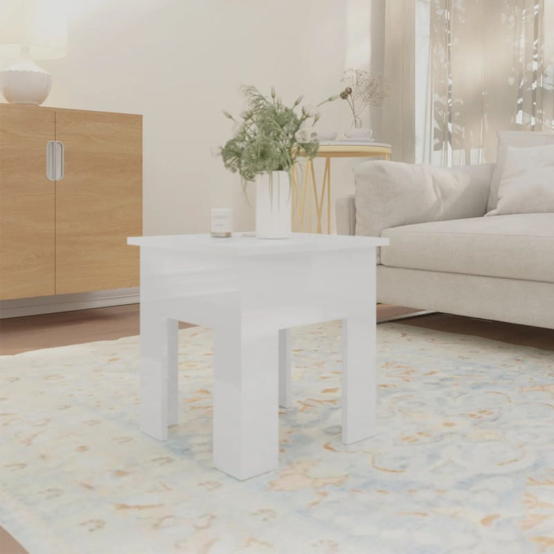 Coffee Table High Gloss White 40x40x42 cm Engineered Wood Payday Deals