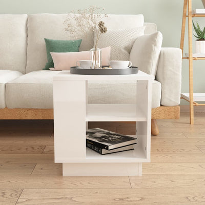 Coffee Table High Gloss White 40x40x43 cm Engineered Wood Payday Deals