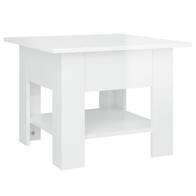 Coffee Table High Gloss White 55x55x42 cm Engineered Wood Payday Deals