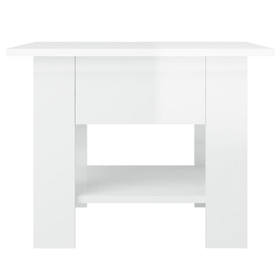 Coffee Table High Gloss White 55x55x42 cm Engineered Wood Payday Deals