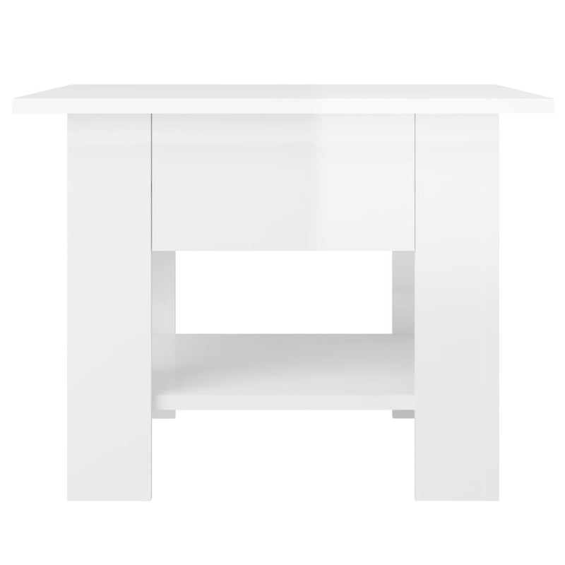 Coffee Table High Gloss White 55x55x42 cm Engineered Wood Payday Deals
