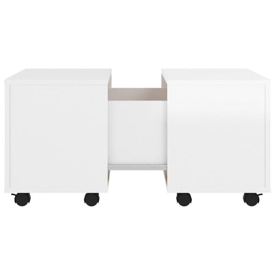 Coffee Table High Gloss White 60x60x38 cm Chipboard Payday Deals