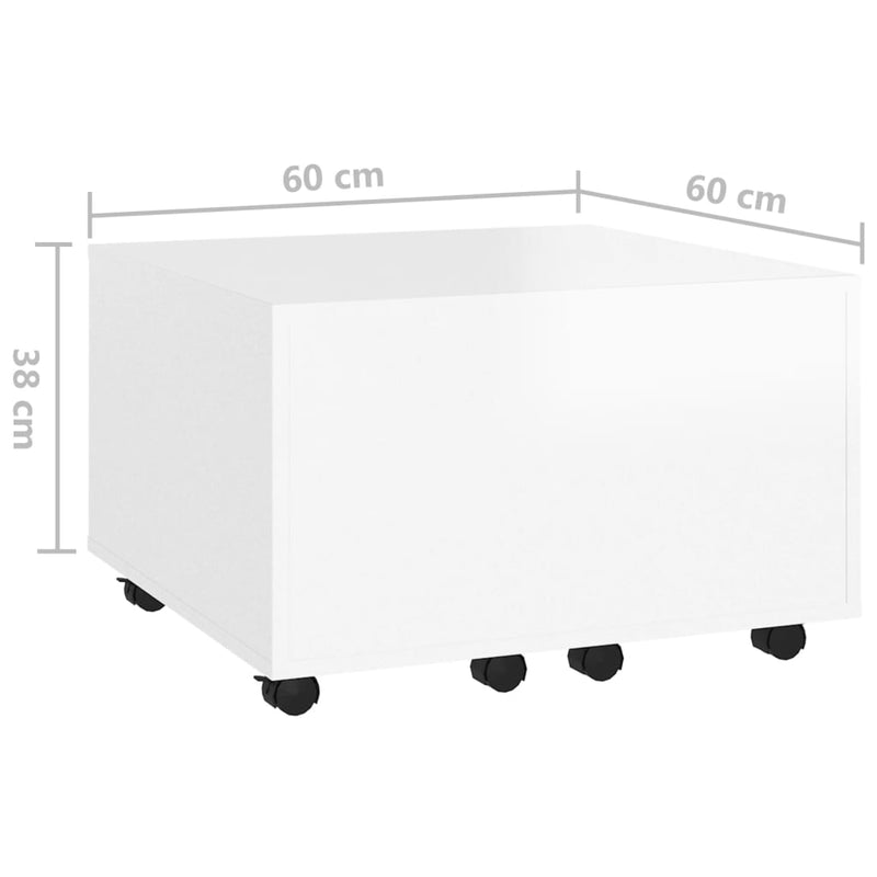 Coffee Table High Gloss White 60x60x38 cm Chipboard Payday Deals