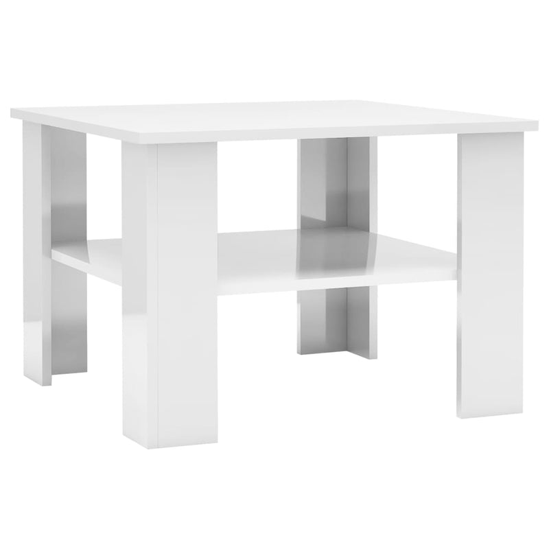 Coffee Table High Gloss White 60x60x42 cm Engineered Wood Payday Deals