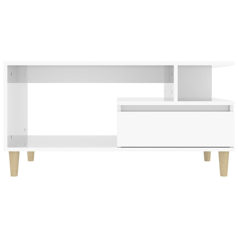 Coffee Table High Gloss White 90x49x45 cm Engineered Wood Payday Deals