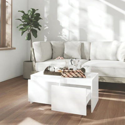 Coffee Table High Gloss White 90x50x41.5 cm Chipboard Payday Deals