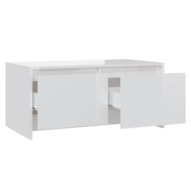 Coffee Table High Gloss White 90x50x41.5 cm Chipboard Payday Deals