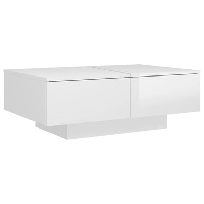Coffee Table High Gloss White 90x60x31 cm Engineered Wood Payday Deals