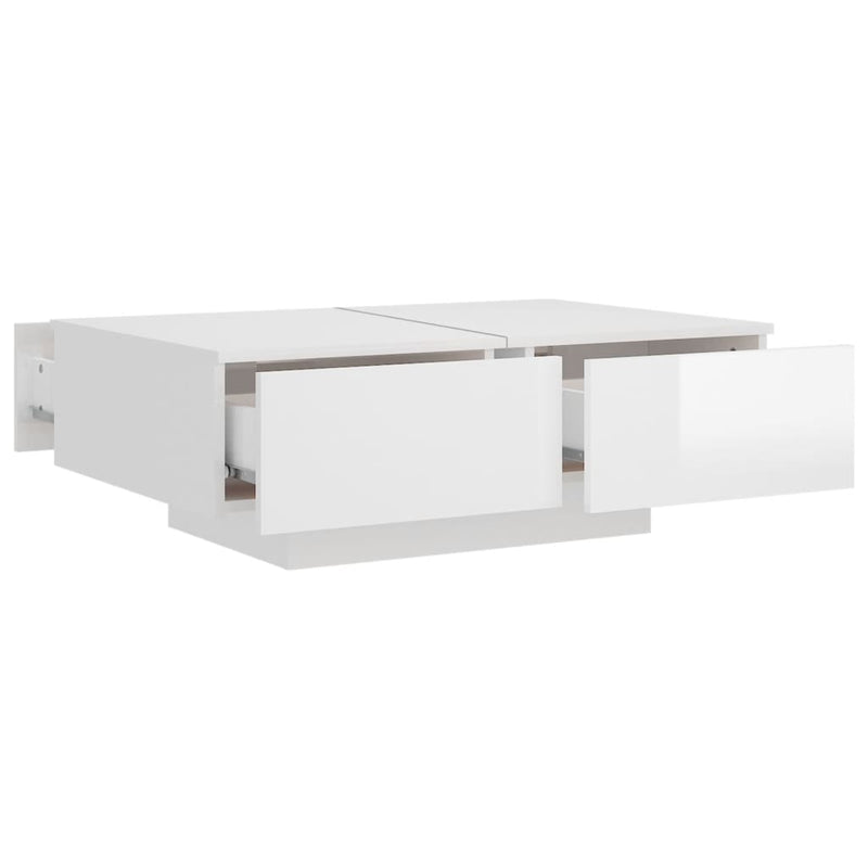 Coffee Table High Gloss White 90x60x31 cm Engineered Wood Payday Deals