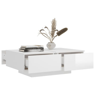 Coffee Table High Gloss White 90x60x31 cm Engineered Wood Payday Deals