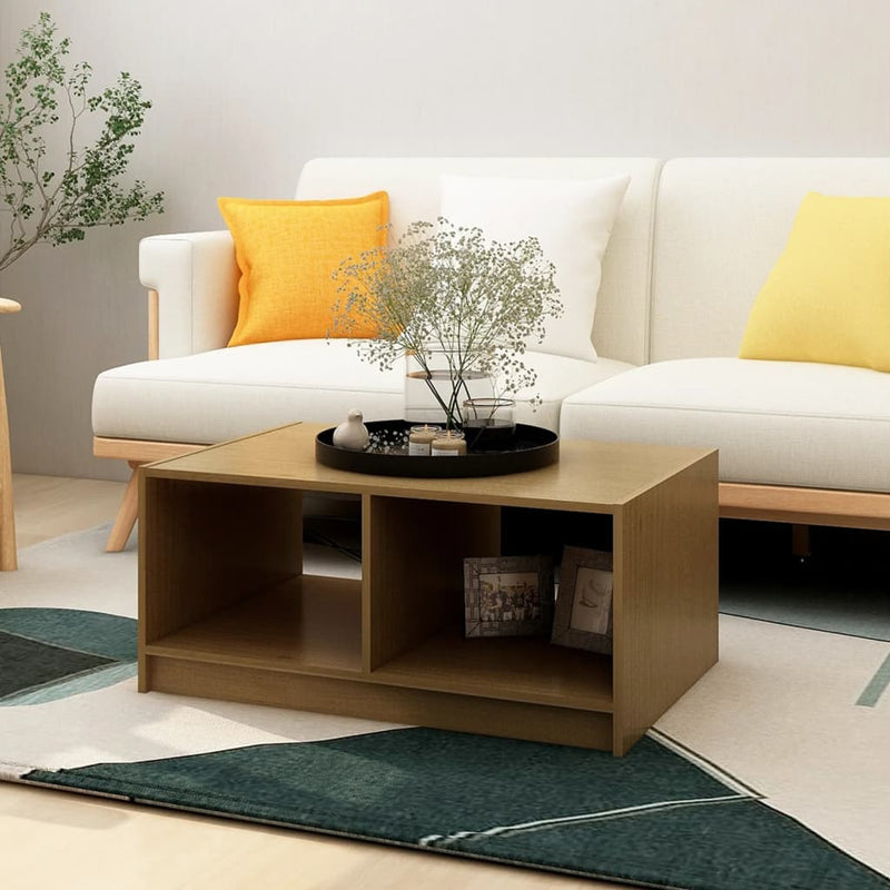 Coffee Table Honey Brown 75x50x33.5 cm Solid Pinewood Payday Deals