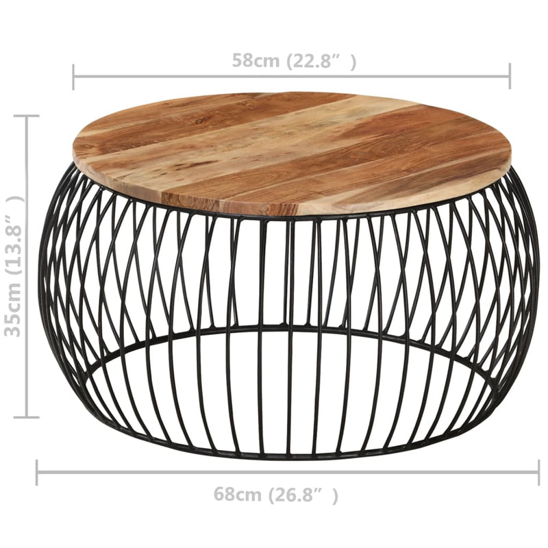 Coffee Table Ø68 cm Solid Acacia Wood Payday Deals
