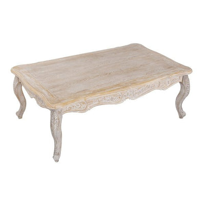 Coffee Table Oak Wood Plywood Veneer White Washed Finish Payday Deals