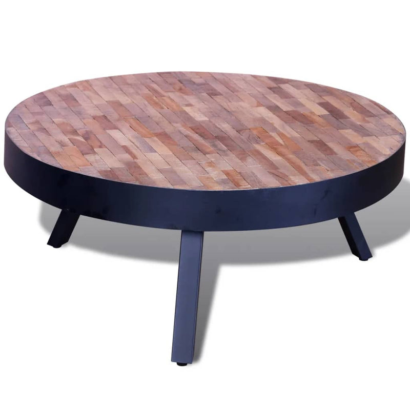 Coffee Table Round Reclaimed Teak Wood Payday Deals