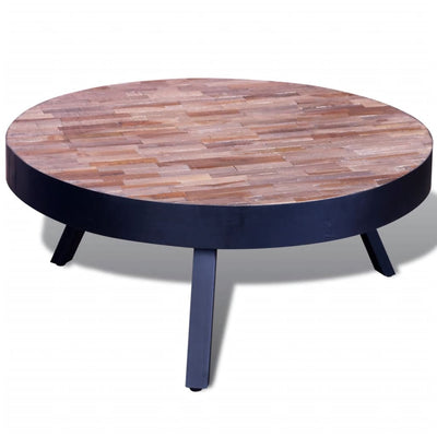 Coffee Table Round Reclaimed Teak Wood Payday Deals