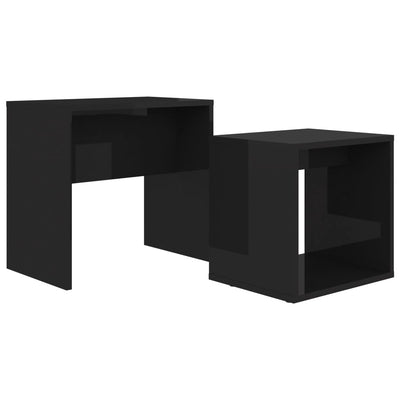 Coffee Table Set High Gloss Black 48x30x45 cm Engineered Wood Payday Deals