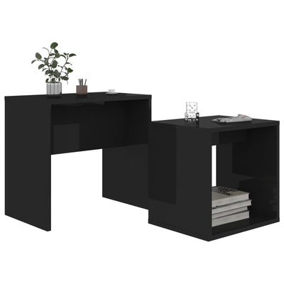 Coffee Table Set High Gloss Black 48x30x45 cm Engineered Wood Payday Deals