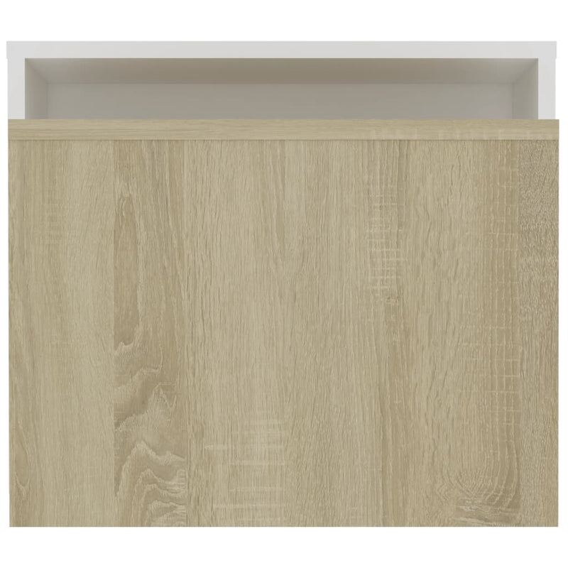 Coffee Table Set White and Sonoma Oak 100x48x40 cm Engineered Wood Payday Deals