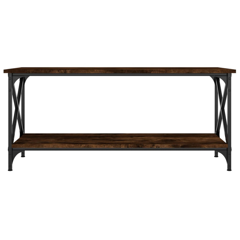 Coffee Table Smoked Oak 100x45x45 cm Engineered Wood and Iron Payday Deals