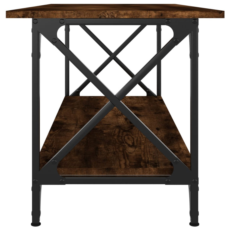 Coffee Table Smoked Oak 100x45x45 cm Engineered Wood and Iron Payday Deals