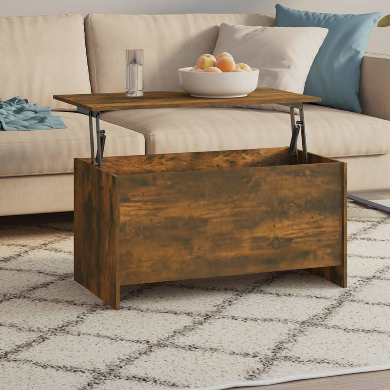 Coffee Table Smoked Oak 102x55.5x52.5 cm Engineered Wood Payday Deals