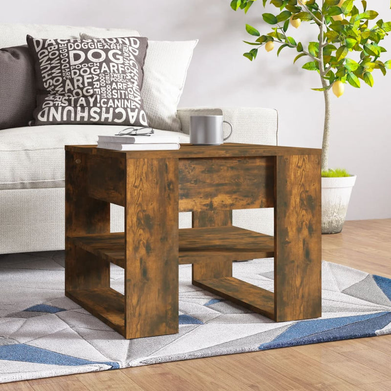 Coffee Table Smoked Oak 55.5x55x45 cm Engineered Wood Payday Deals