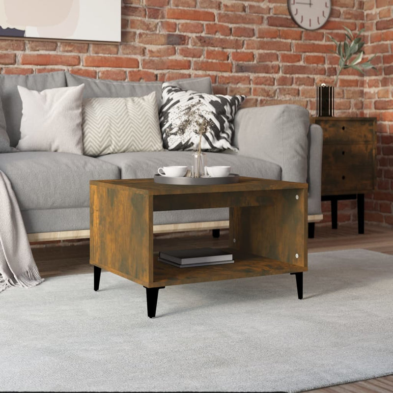 Coffee Table Smoked Oak 60x50x40 cm Engineered Wood Payday Deals