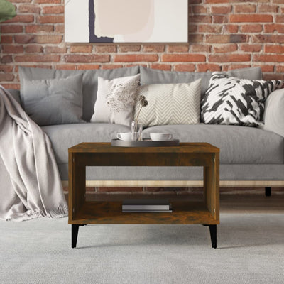 Coffee Table Smoked Oak 60x50x40 cm Engineered Wood Payday Deals