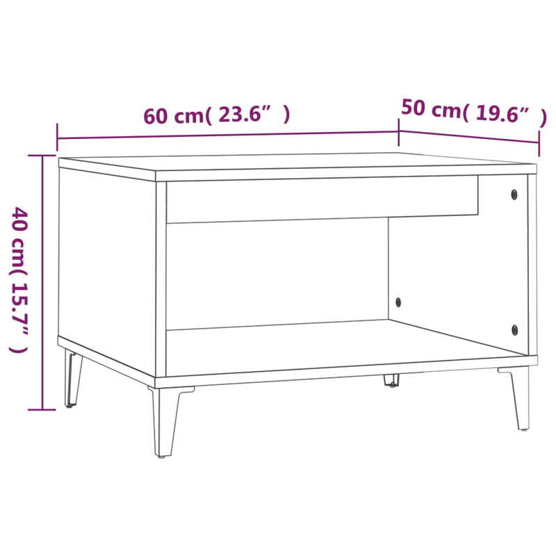 Coffee Table Smoked Oak 60x50x40 cm Engineered Wood Payday Deals