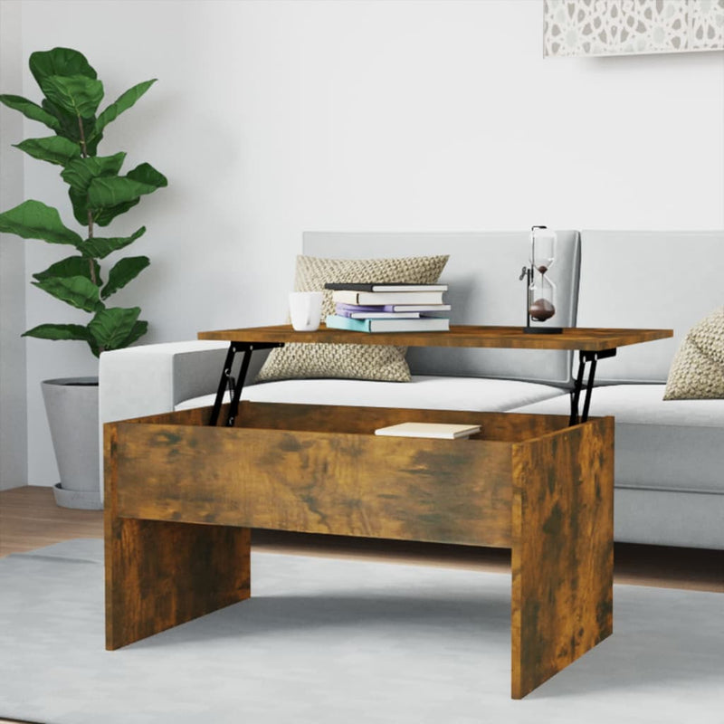 Coffee Table Smoked Oak 80x50.5x41.5 cm Engineered Wood Payday Deals