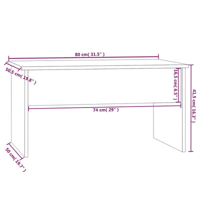 Coffee Table Smoked Oak 80x50.5x41.5 cm Engineered Wood Payday Deals