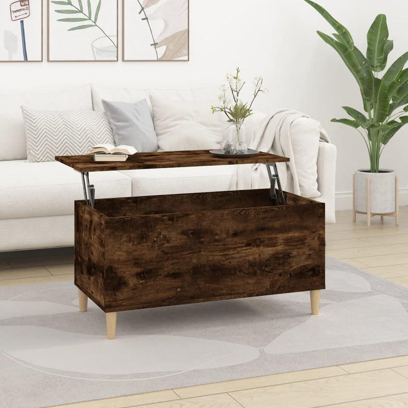 Coffee Table Smoked Oak 90x44.5x45 cm Engineered Wood Payday Deals