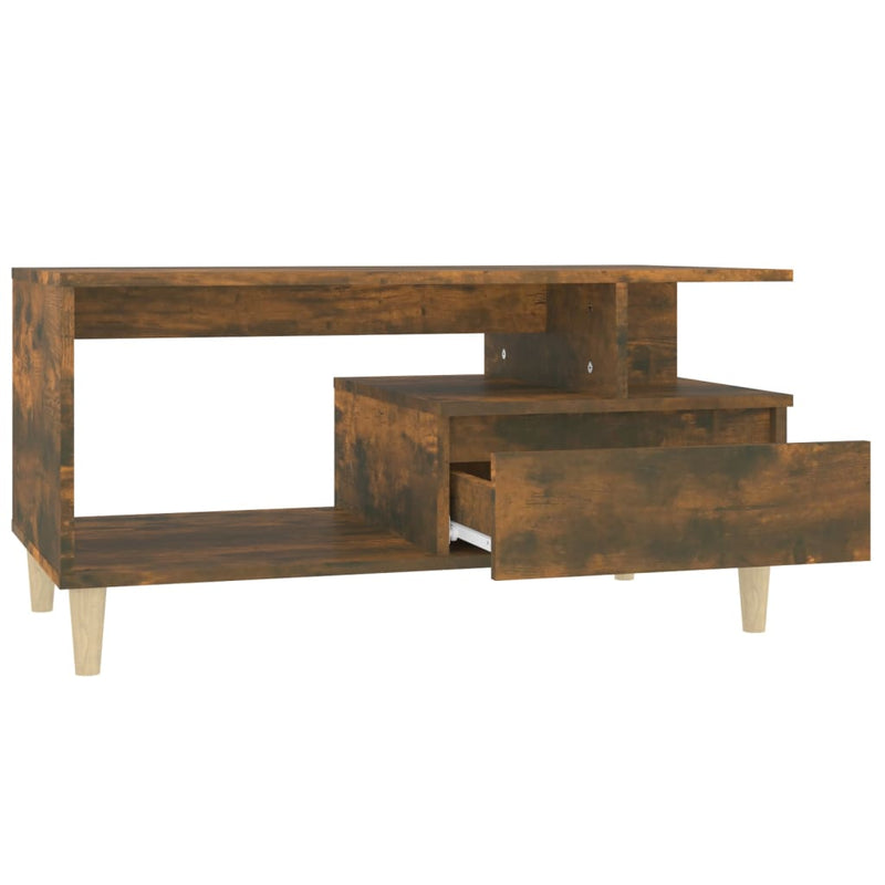 Coffee Table Smoked Oak 90x49x45 cm Engineered Wood Payday Deals