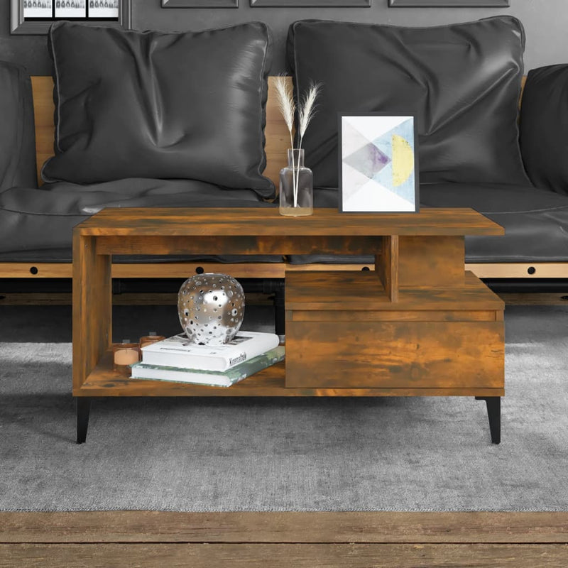 Coffee Table  Smoked Oak 90x49x45 cm Engineered Wood Payday Deals