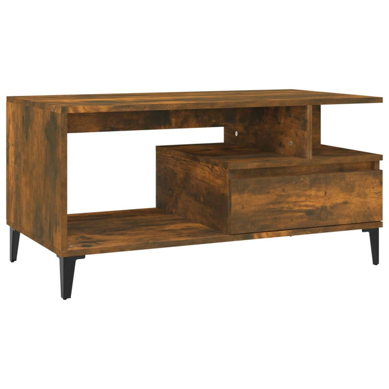 Coffee Table  Smoked Oak 90x49x45 cm Engineered Wood Payday Deals