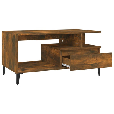 Coffee Table  Smoked Oak 90x49x45 cm Engineered Wood Payday Deals