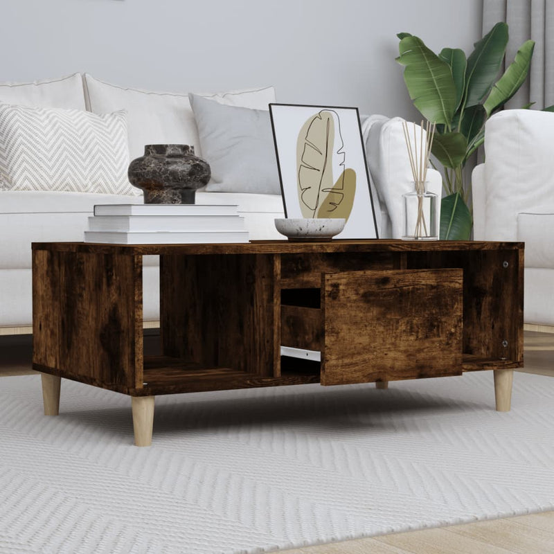 Coffee Table Smoked Oak 90x50x36.5 cm Engineered Wood Payday Deals