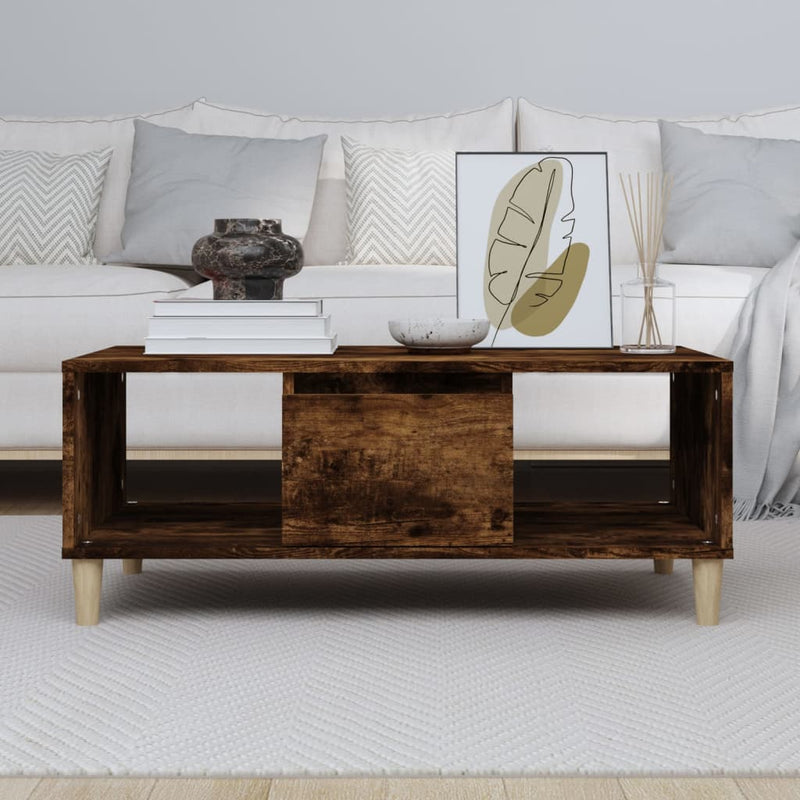 Coffee Table Smoked Oak 90x50x36.5 cm Engineered Wood Payday Deals