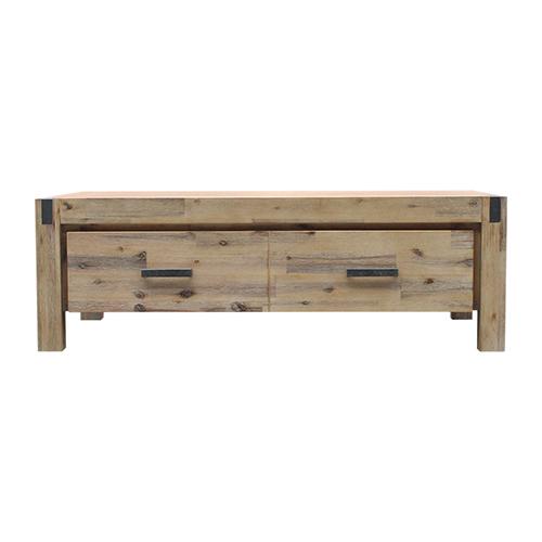 Coffee Table Solid Acacia Wood & Veneer 1 Drawers Storage Oak Colour Payday Deals