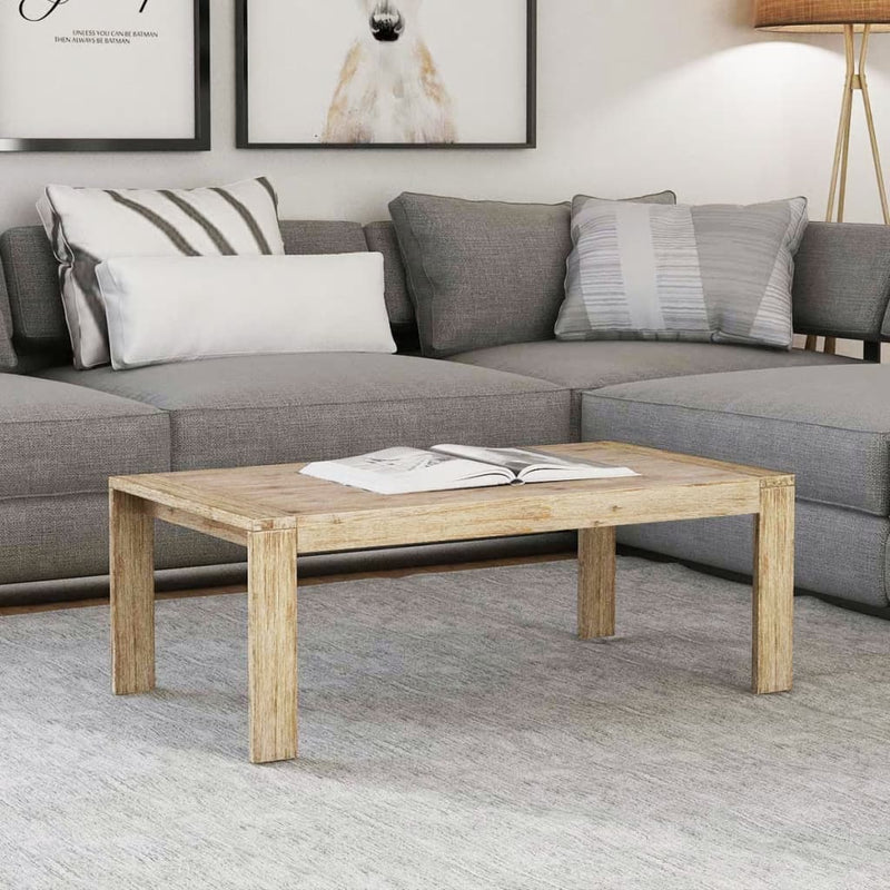 Coffee Table Solid Brushed Acacia Wood 110x60x40 cm Payday Deals