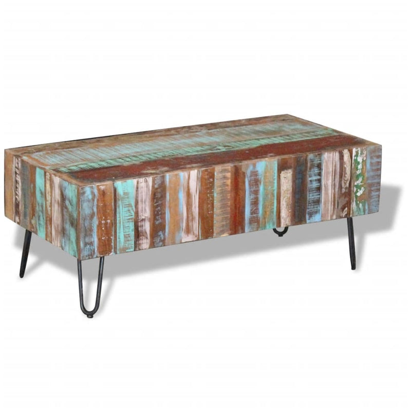 Coffee Table Solid Reclaimed Wood 100x50x38 cm Payday Deals