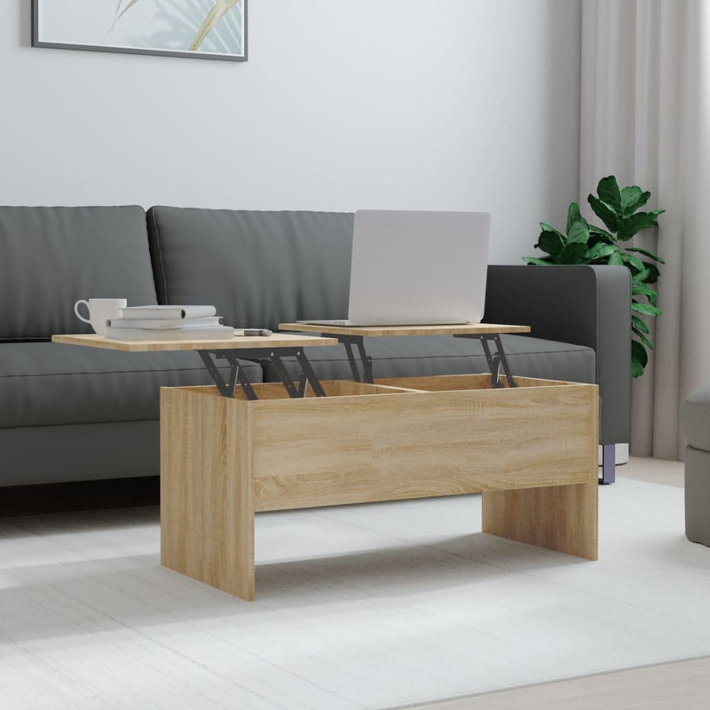 Coffee Table Sonoma Oak 102x50.5x46.5 cm Engineered Wood Payday Deals