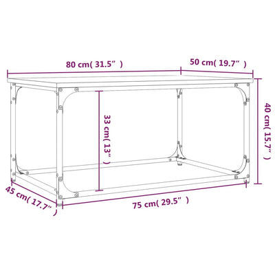 Coffee Table Sonoma Oak 80x50x40 cm Engineered Wood and Iron Payday Deals